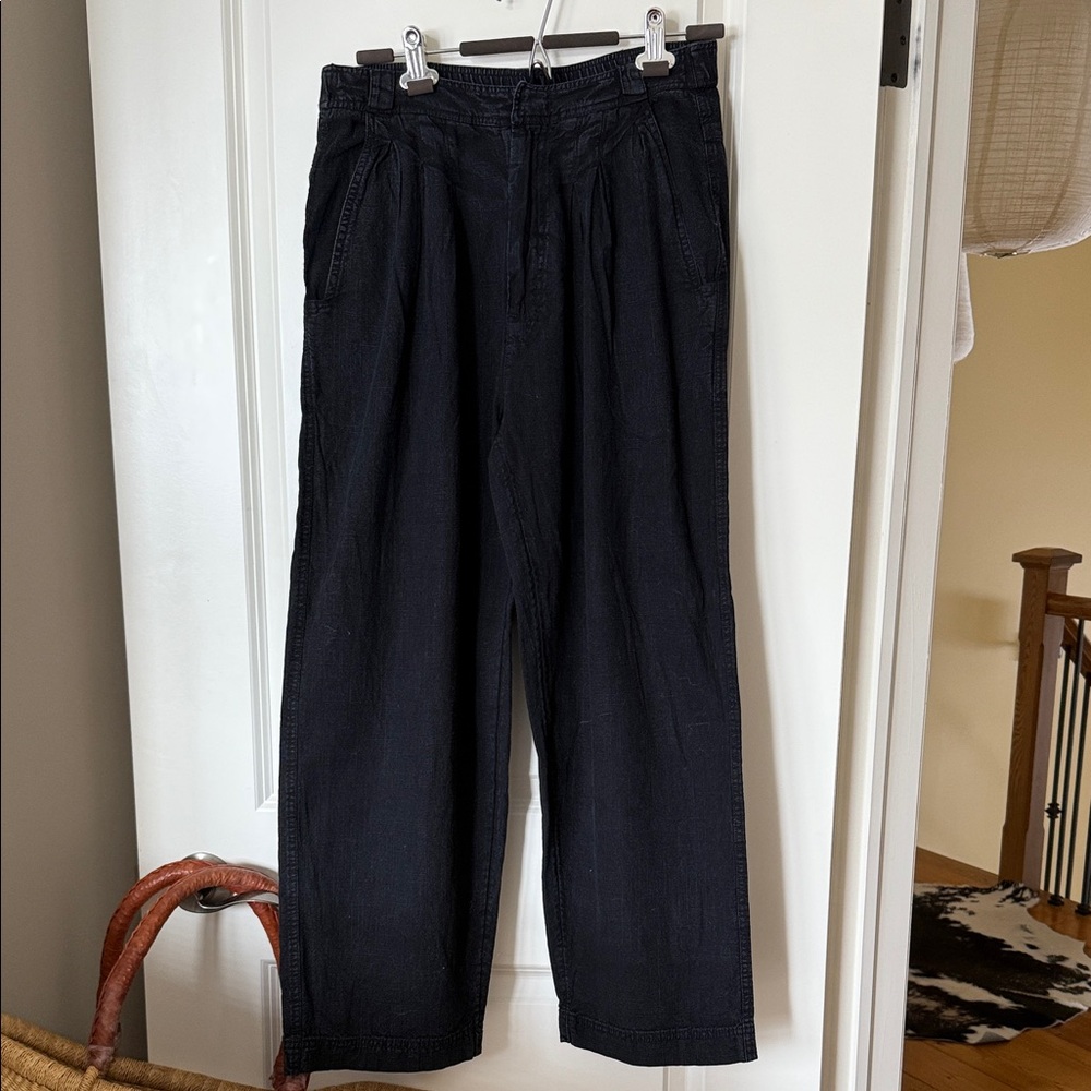 Free People Black Wide-Leg Pants